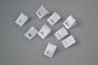 1*3cm White Polyester Centre Fold Single-Sided Printed Size Labels 100pcs/Pack SL025