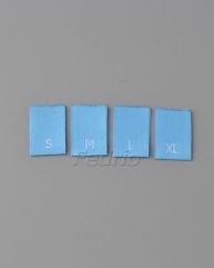 Blue Polyester Centre Fold Damask Woven Size Labels 100pcs/Pack SL037