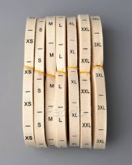 Beige Roll 100% Cotton Printed Size Labels 100pcs/Roll SL071