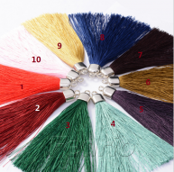 10cm Silk Tassels with Metal Cap for Retail Keychains, Bracelets, DIY Home Decor-10pcs/pack STT004