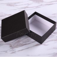 Black Linen Boxes with Lid and Base 

