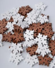 2-Hole Natural Wooden Snowflake Sewing Buttons for DIY Crafts Sewing Decoration 100 pcs/Pack 201401