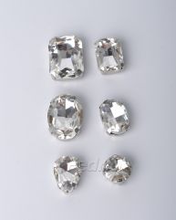 Clear Rhinestone Upholstery Buttons Mixed Shapes Glass Diamond Buttons for Furniture Sofa Bed 16 Pieces 203438