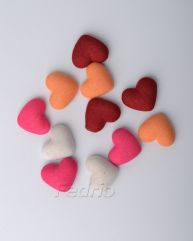 Solid Plain Cloth Covered Fabric Heart Buttons