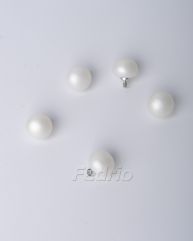 10mm White Faux Pearl Buttons Beads with Silver Metal Shank for Clothes Shirts DIY Crafts 10 Pieces 203447