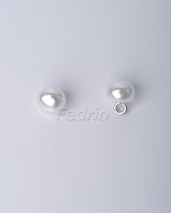 10mm Glossy Faux Pearl Wire Shank Buttons Crafts Accessories 10 Pieces 203453