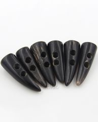 5 Pieces Natural Genuine Horn Toggle Buttons Real OX Horn Tooth Shape Buttons for Jacket Sewing 204534
