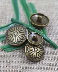 Antique Bronze Engraved Flower Shank Metal Buttons Sewing Accessories 200 Pieces 204544  