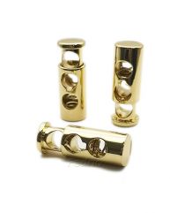 Double Holes barrel Metal Cord Lock Plated Alloy Toggle Stoppers for Backpack Replacement 50 Pieces 204574