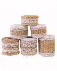 Burlap Ribbon with Lace 