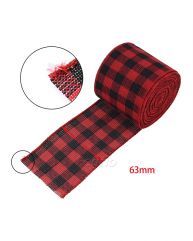 Wired Gingham Ribbon with Iron wire Edges Polyester Woven Ribbon for Crafts Gift Packing 5 Yards/Roll 205656