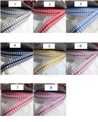 20mm Line-Centered Gingham Ribbon Plaid Wired Edge Ribbons for Craft Wrapping DIY Bows Decoration 50 Yards/Roll 205662