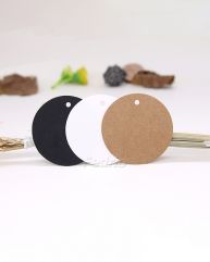Round Paper Stringless Hangs Tags