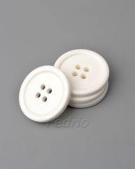 White 4-hole Raised Edge Plastic Buttons 25mm 1000pcs-CB036
