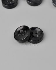 Black 4-Hole Flat Thick Plastic Buttons 11.5mm 1000pcs -CB039
