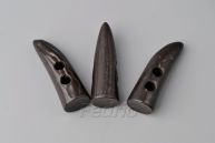 Black Horn Tooth Shape Resin Toggle Buttons 100pcs/Pack 008200