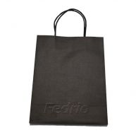 Black/White Kraft Paper Bags with Handles-009360