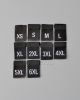 1.2*3.5cm Black Polyester Centre Fold Damask Woven Size Labels 100pcs/Pack SL014