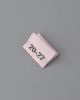 Black Text On Light Pink Polyester Centre Fold Damask Woven Size Labels 100pcs/Pack SL050