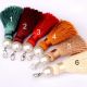 8cm Silk Tassels with Pearl and Metal Hook Buckle 10pcs for Bracelets, DIY Home Decor, Jewelry Designs STT003