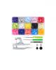 150 Sets Plastic Snap Fasteners Kit No-Sew Buttons for Crafts Clothing Diaper Bibs Sewing 203465