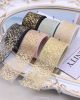 Wired Gold Glitter Organza Ribbons