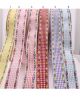 Embroidery Flower Edge Gingham Ribbon