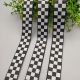 Black & White Check Jacquard Ribbon Trim 1yard 009366