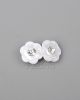 White Camellia Flower Rhinestone Plastic Shank Buttons 1000pcs-CB032