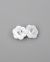 White Camellia Flower Rhinestone Plastic Shank Buttons 1000pcs-CB032