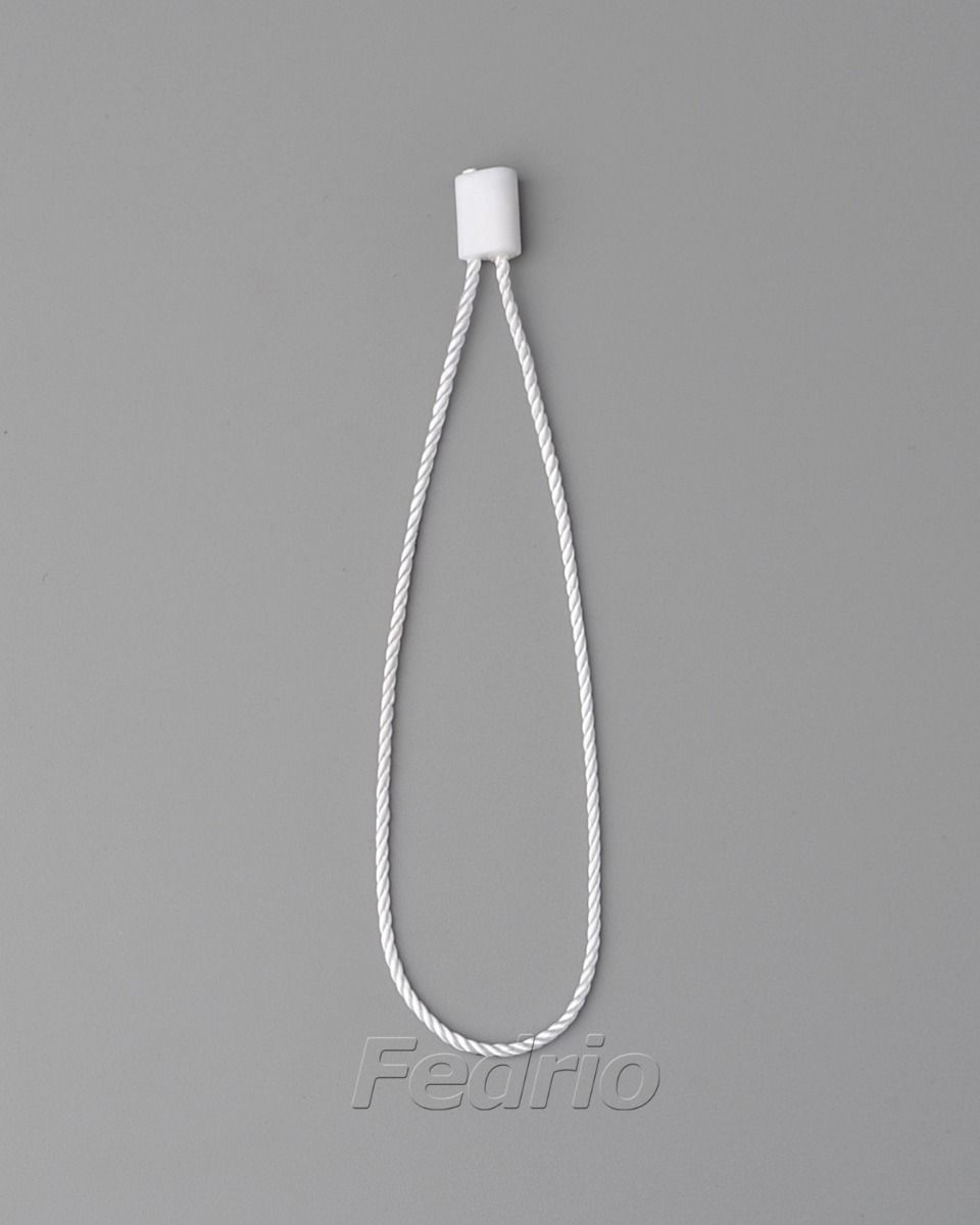 White hang tag string with plastic locker HTS012 