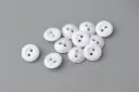 White 2-Hole Round Rubber Buttons shirt sewing buttons polo rugby 1000pcs- 009335