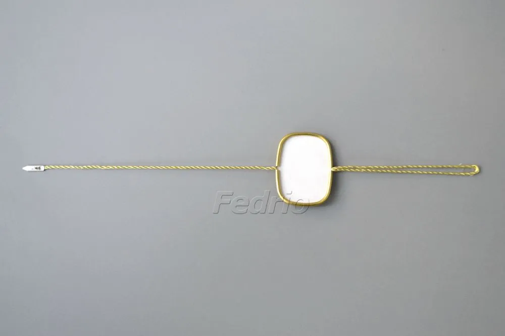 Hang Tag Polyester String with Markable Aluminum Square Single Plug and ...