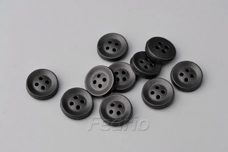 Black 1.15cm 4-Hole Round Rubber Buttons 1000pcs/Pack- Custom-Made Model 009340