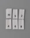 White Polyester Centre Fold Satin Woven Size Labels 0.7*2.8cm 100pcs/Pack 004004