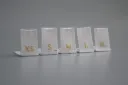 Golden Letter On White Polyester Centre Fold Satin Woven Size Labels For Garment 1*3cm 100pcs/Pack 005018
