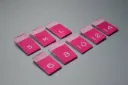 Rose Red Polyester Centre Fold Damask Woven Size Labels 100pcs/Pack 005049