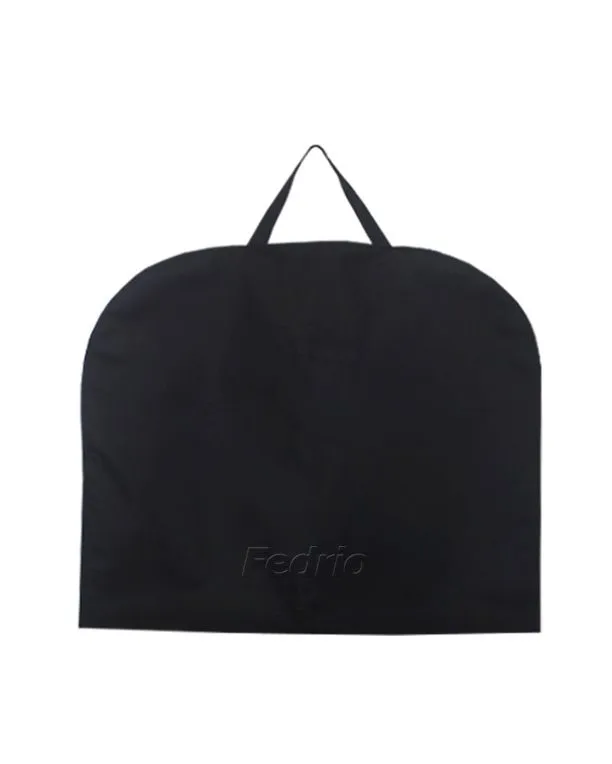 Black Non-Woven Fold-over Garment Bags Suit Covers with Handles Travel Storage Bags 2 Pieces 205619