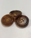 100 Pieces Natural Genuine Horn Round Buttons with Narrow Trim 4 Holes Sewing Buttons 204535