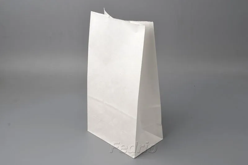 Square Bottom White Kraft Paper Bags For Lightweight Goods Or Food100pcs-009356