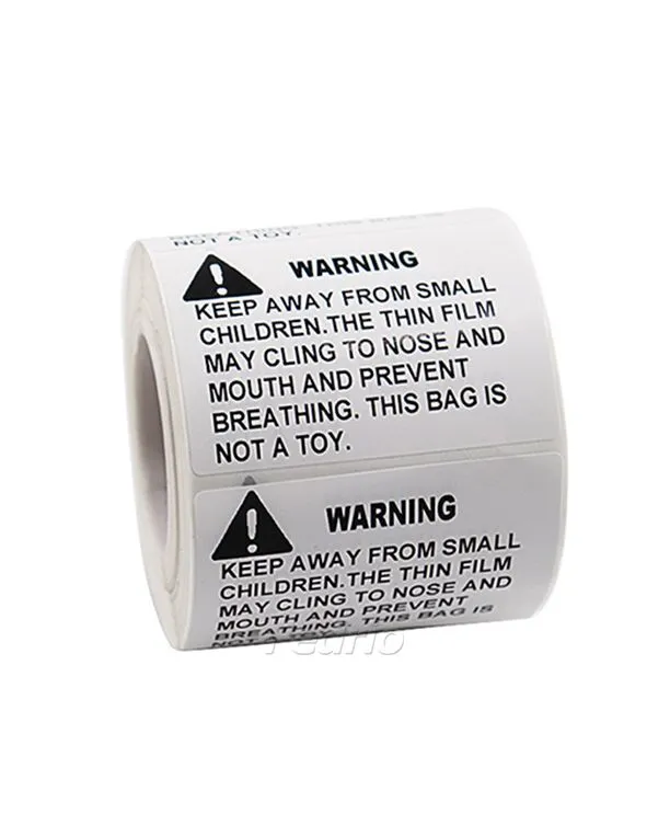 Suffocation Warning Stickers Paper Adhesive Labels for Shipping and Packing 500 Pieces/Roll 204601