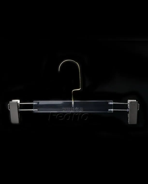 Clear Acrylic Plastic Clip Hangers for Pants Trousers Skirts Jeans 10pcs/Pack 203474