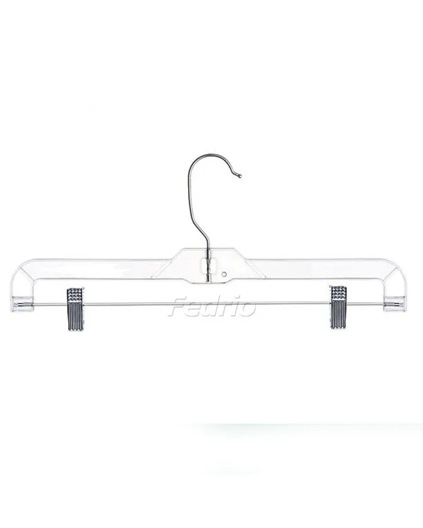 Clear Plastic Pant Hangers with Adjustable Clips 360-Rotating Swivel Hook for Pants Trousers Skirts Jeans 20 Pack 203488