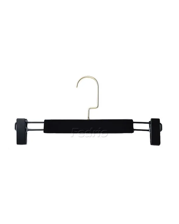 Plastic Velvet Flocked Clip Hangers with Adjustable Metal Clips 10 Pieces 203524