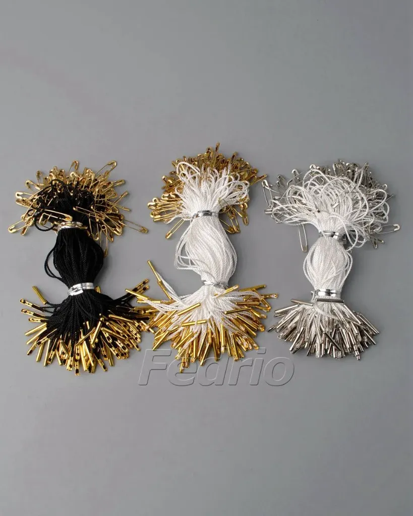 1000pcs Nylon Hang Tag Cord String Polyester, Clothing Lanyard Tag Rope with Safety Pin 4.1 Inches HTS171