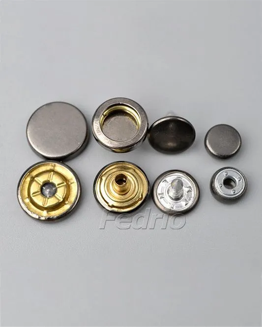 Flat Cap R-Spring Snap Fastener Popper Press Stud Buttons 1000 Sets SF001