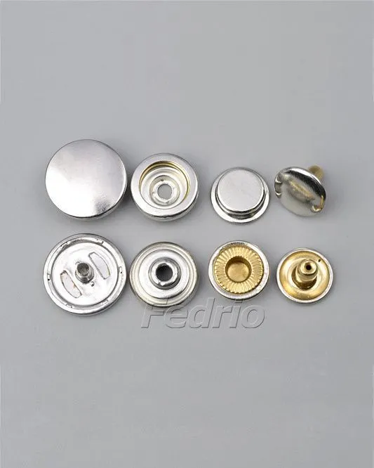 Dome Cap Dome Stud R-Spring Snap Fastener Press Stud Buttons 1000 Sets SF002 (gunmetal)