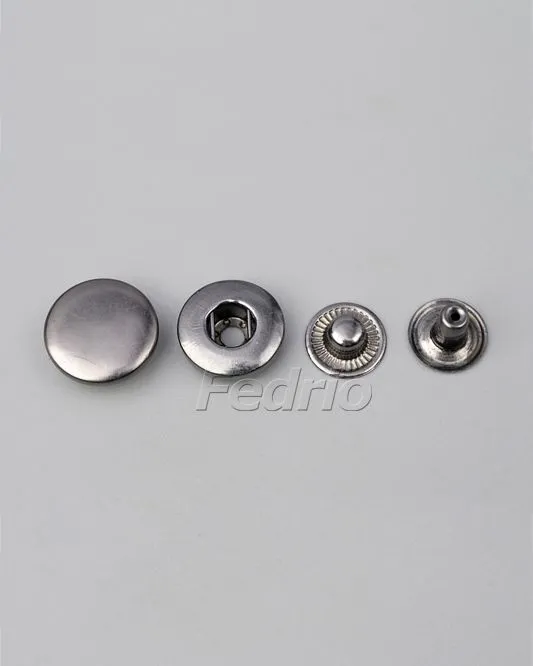 Dome studs S-Spring Snap Fasteners Press Stud Buttons 100 sets SF004 (1.25cm, gunmetal)