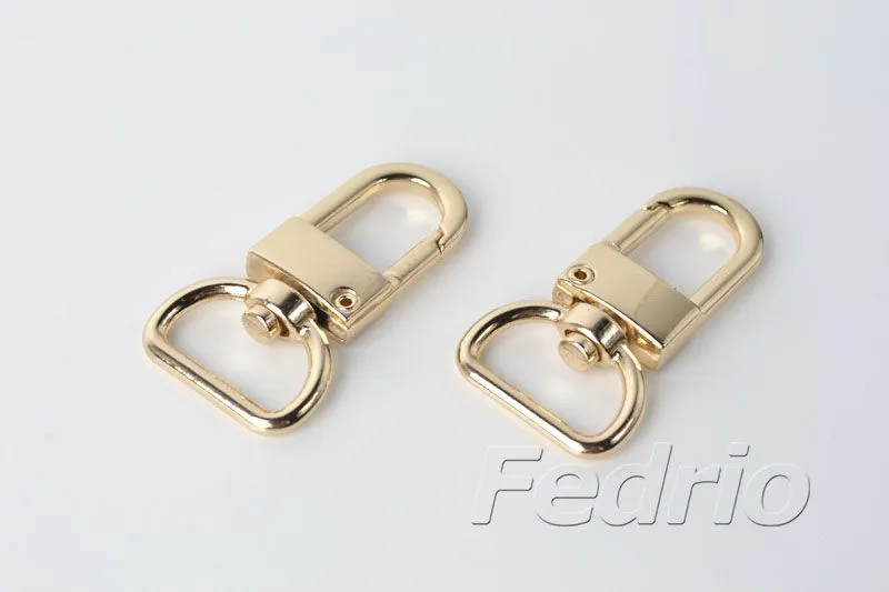 Light gold metal bag chain buckle hook Zinc alloy keychain jewelry luggage ladies handbag connector accessories DIY 50 set 307740