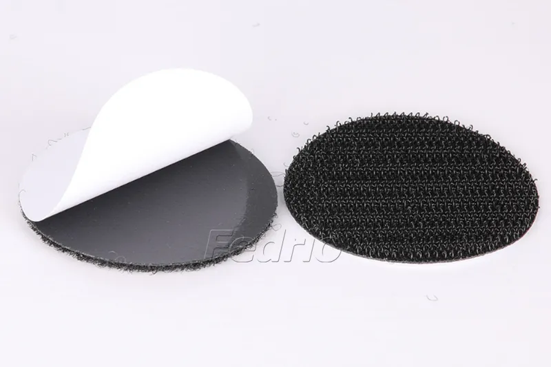 Black/White Self-Adhesive Round Hook and Loop Sticky Back Dots Tape 50pairs/Pack 009311